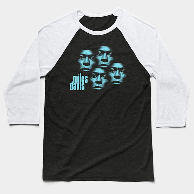 Miles Davis Faces Baseball T-Shirt by Gumilang